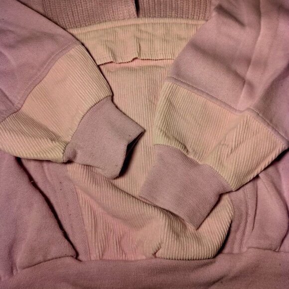 Vintage 1980s Mock Neck Sweatshirt Medium Pink Mixed Knit Retro Snap READ - Picture 10 of 16